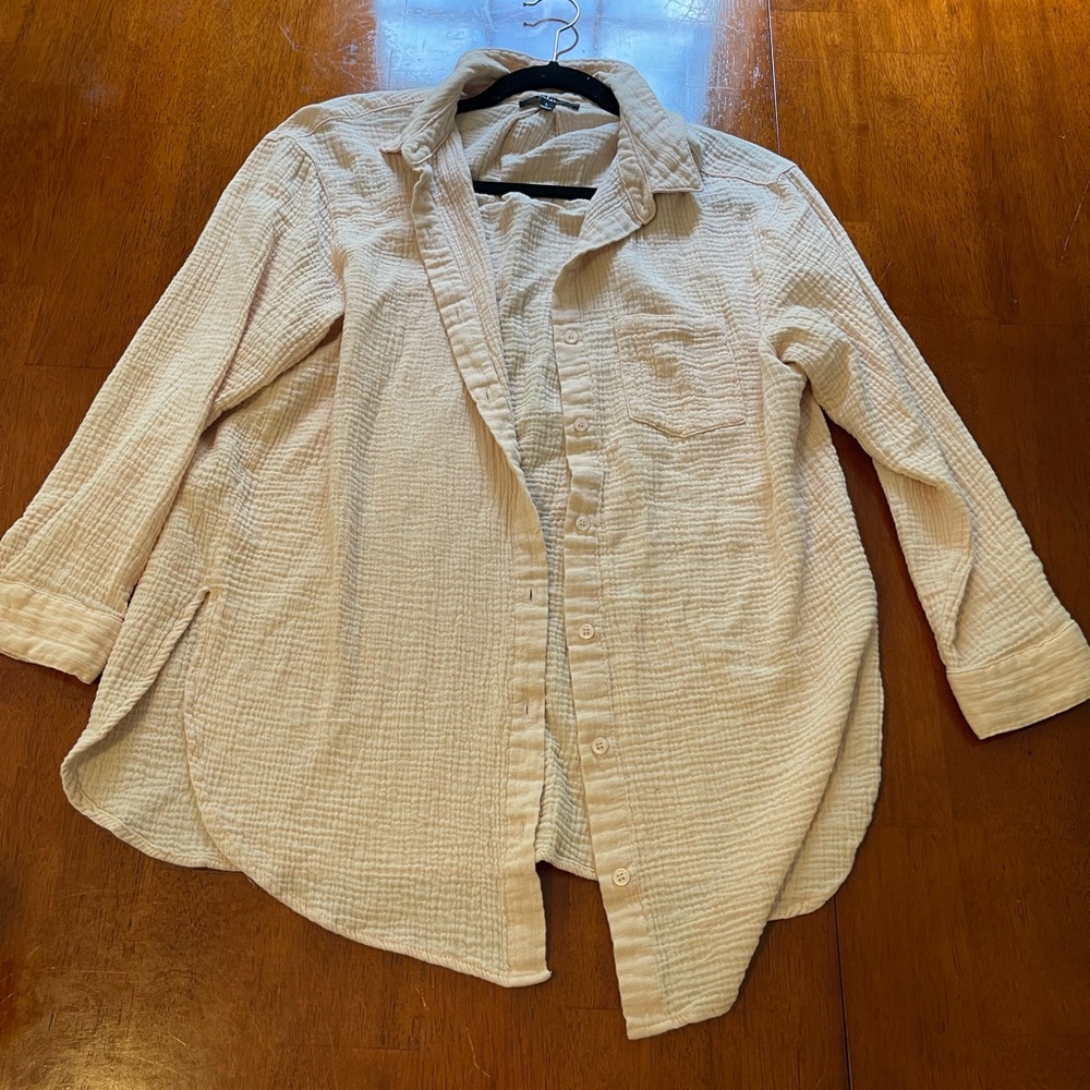 Orange button down lulu’s size L